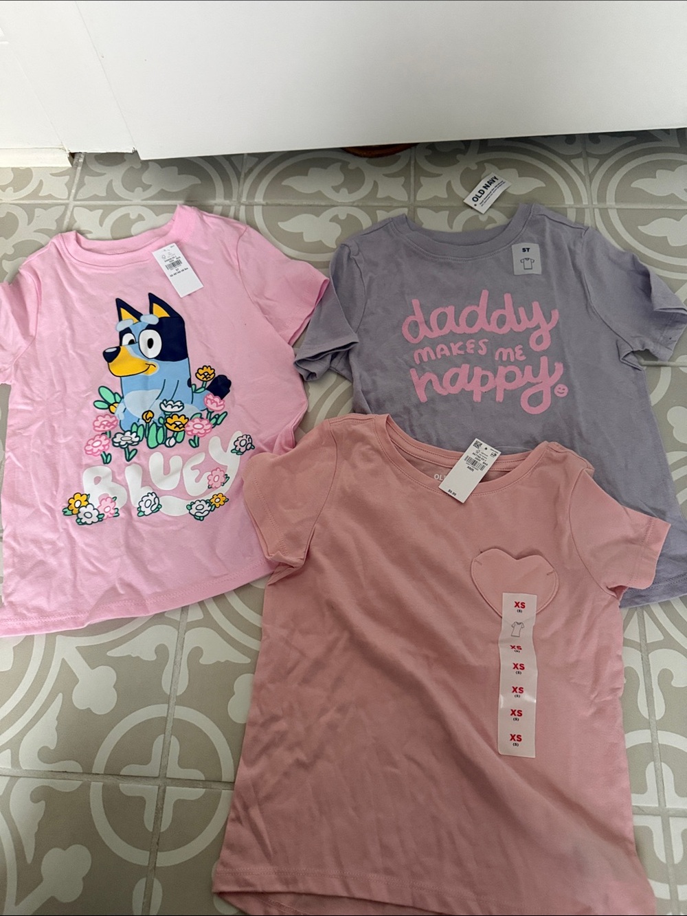 Old Navy Pink & Lavender Girls Short Sleeve Tee Bundle - 3 Pack